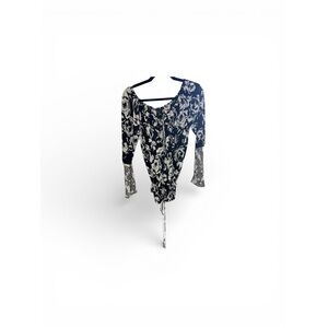 Floral Black and White Women's Top